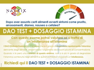 ANALISI DAO TEST (INTOLLERANZA ISTAMINA) + DOSAGGIO ISTAMINA C