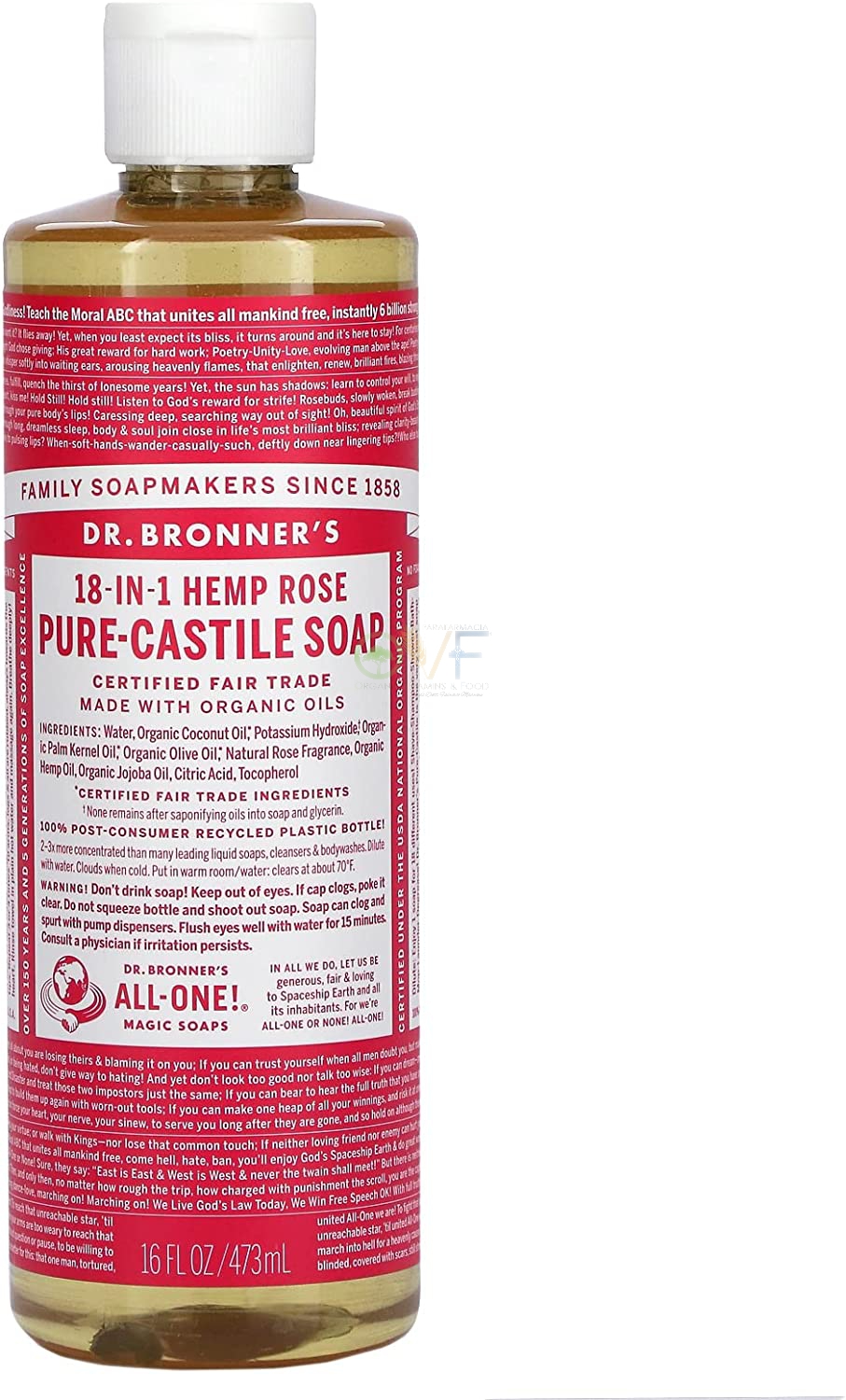 Dr.bronner's Deutschland Gmbh Dr Bronner's Rose 475ml