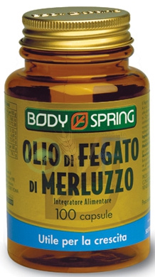 Body Spring Integratore Alimentare Olio di Fegato di Merluzzo 100 Capsule