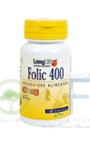 Long Life Linea Benessere dell'Organismo Integratore Folic 400 100 Compresse