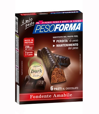 Pesoforma Linea Alimentazione Dietetica 12 Barrette Cioccolato Fondente Amabile