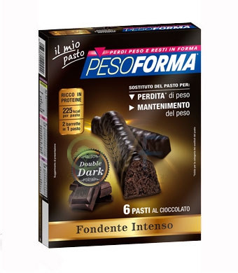 Pesoforma Linea Alimentazione Dietetica 12 Barrette Cioccolato Fondente Intenso