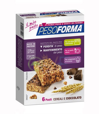Pesoforma Linea Alimentazione Dietetica 12 Barrette Gusto Cereali e Cioccolato