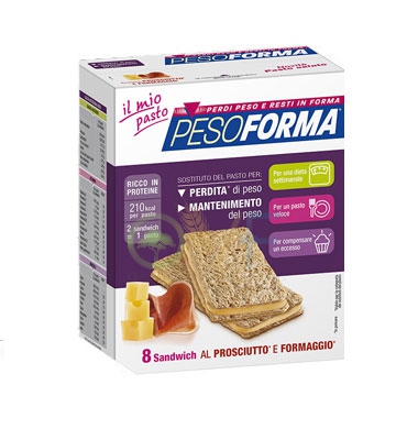 Pesoforma Linea Alimentazione Dietetica 8 Sandwich Prosciutto e Formaggio
