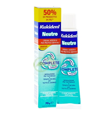 Kukident Linea Protesi Dentali Neutro Complete Crema Adesiva Protettiva 70 g