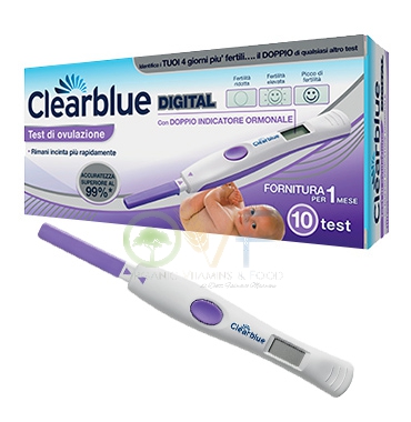 Clearblue Linea Gravidanza 10 Test di Ovulazione Digitali Doppio Indicatore Orm