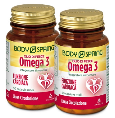 Body Spring Linea Colesterolo Olio di Pesce Omega3 Integratore 2x50 Capsule