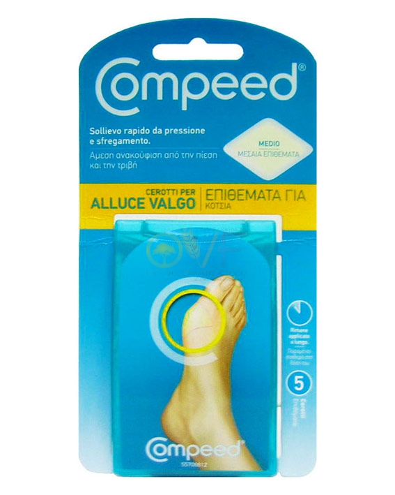 Compeed Linea Cura delle Mani e dei Piedi 5 Cerotti Medi per Alluce Valgo