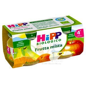 HiPP Linea Svezzamento Omogeneizzato Bio Frutta Mista 2 Vasi 80 g mesi 4+