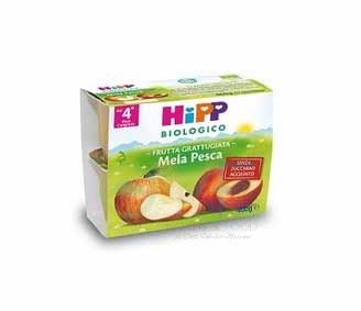 HiPP Linea Svezzamento Merende base Frutta Mela e Pesca 4 Vasetti da 100 g