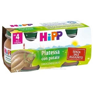 HiPP Linea Svezzamento Omogeneizzato Bio Pesce Platessa e Patate 2 Vasi 80 g