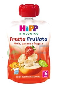 HiPP Linea Svezzamento Bio Frutta Frullata Gusto Mela, Banana e Fragola 90 g