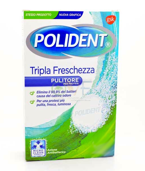 Polident Linea Protesi Dentali Tripla Freschezza 66 Compresse Effervescenti