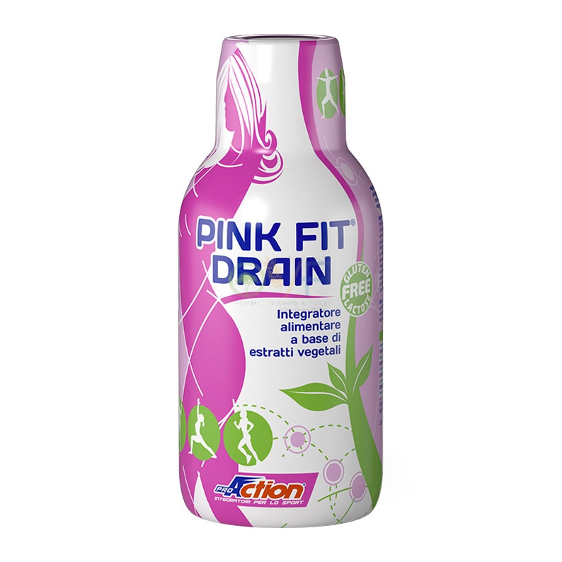 ProAction Linea Sportivi Pink Fit Drain Integratore Alimentare Drenante 500 ml