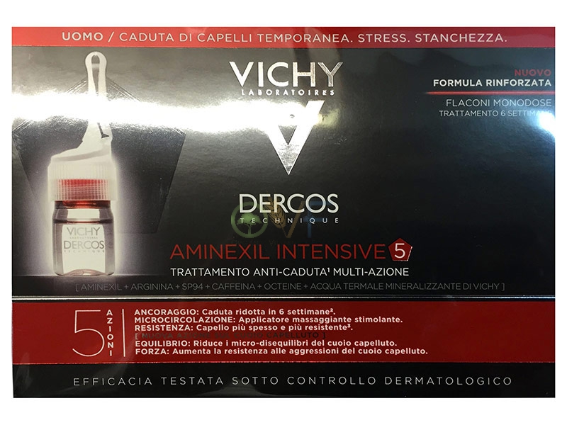 Dercos Linea Aminexil Intensive Trattamento Anticaduta 5 Azioni Uomo 21 Fiale
