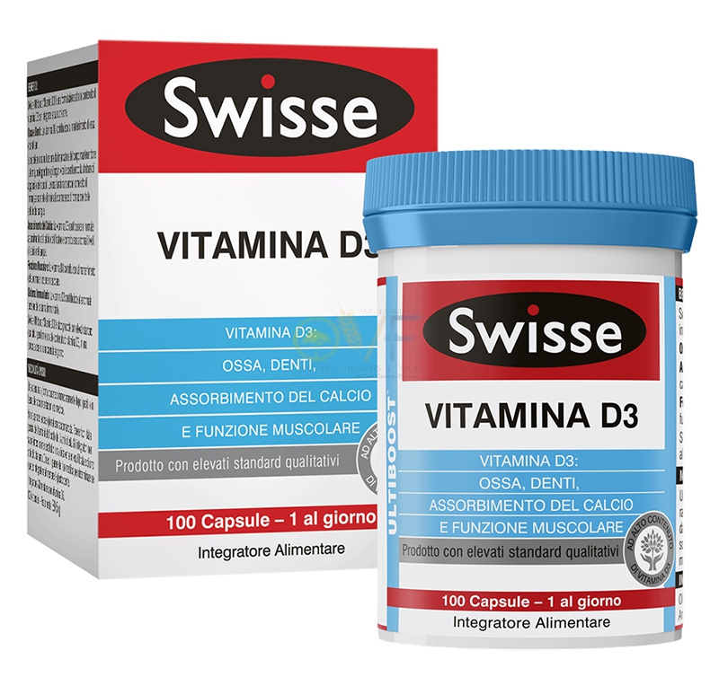 Swisse Linea Apparato Osteoarticolare Vitamina D3 Integratore 100 Capsule