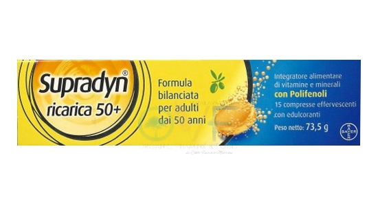 Supradyn Linea Vitamine e Minerali Ricarica 50+ Over 50 Integratore 15 Compresse