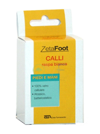 ZetaFoot Linea Cura del Piedi Rimozione Calli Raspa Bianca in Vetro Cellulare