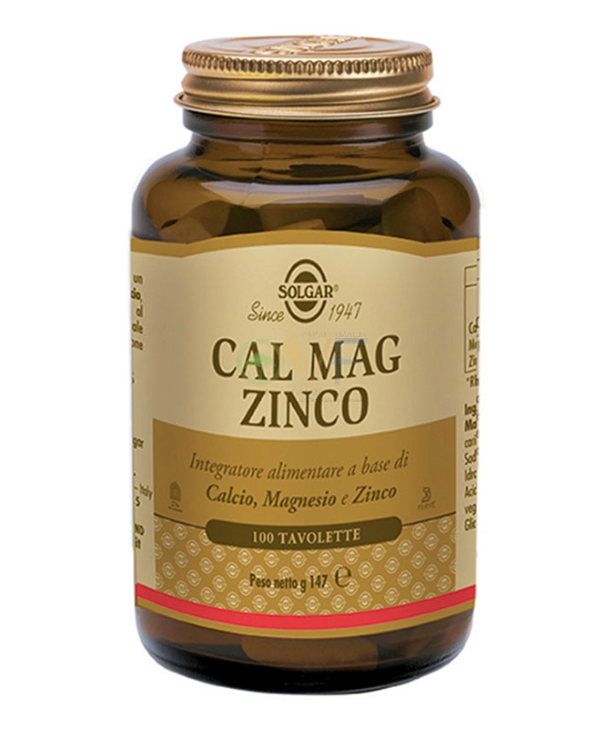 Solgar Linea Minerali Cal mag Zinco Integratore Alimentare 100 Tavolette