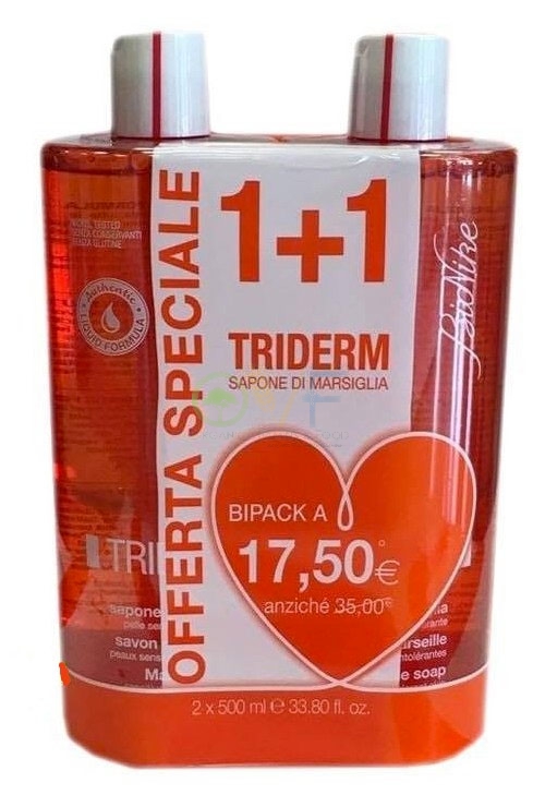 BioNike Triderm Linea Detergenza Quotidiana Sapone di Marsiglia Bipack 250 ml