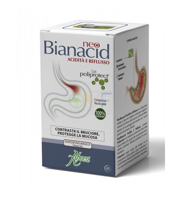 Aboca Linea Apparato Gastroenterico neo Bianacid Integratore 45 Compresse
