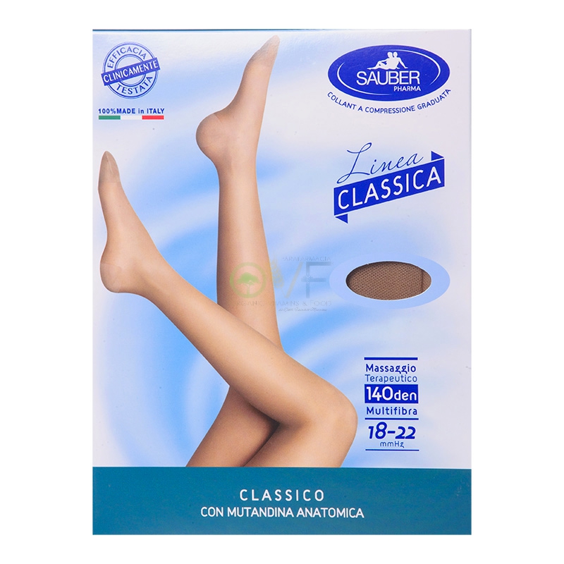 Sauber Linea Dispositivi Medici Classic Collant 140 Den 18-22mm tg II Cioccolato