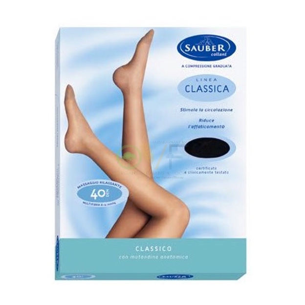 Sauber Linea Dispositivi Medici Classic Collant Liscio 40 Den 8-12mm tg 1 Beige