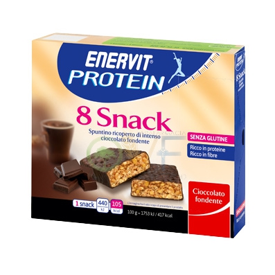 Enervit Linea Snack Dolci Protein Bar 8 Barrette Cioccolato Fondente
