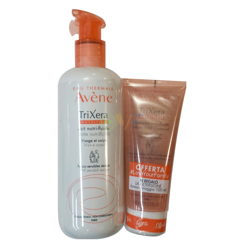 Avene Linea Trixera Nutrition Latte Nutrifluido Pelli Secche + Gel Detergente