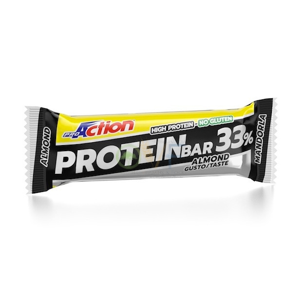 ProAction Linea Sportivi High Protein Bar 33 Integratore Barretta Mandorla 50g