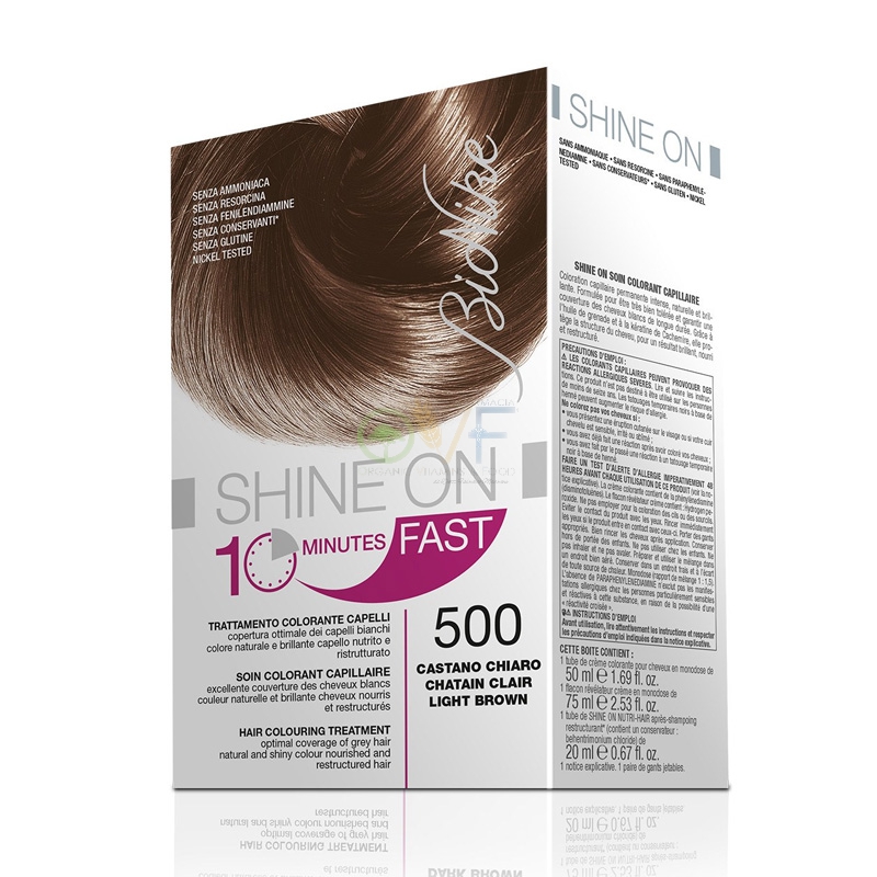 BioNike Linea Colorazione Shine ON Fast Trattamento 10 Minuti 500 Castano Chiaro