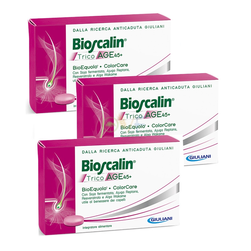 Bioscalin Linea Tricoage 45+ R-Plus BioEquolo Anticaduta Integratore 30+30+30 Co