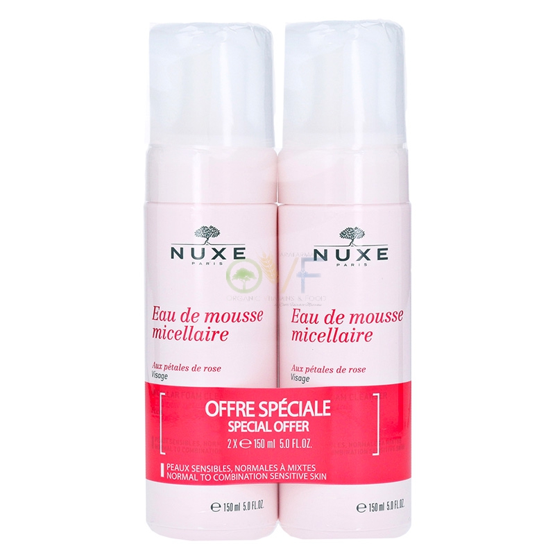 Nuxe Linea Petales de Rose Duo Eau de Mousse Micellaire Struccante 2x 150 ml