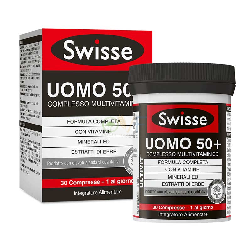 Swisse Linea Vitamine Minerali Multivitaminico Uomo 50+ Integratore 30 compresse