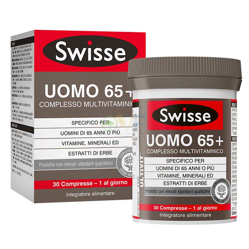 Swisse Linea Vitamine Minerali Multivitaminico Uomo 65+ Integratore 30 compresse