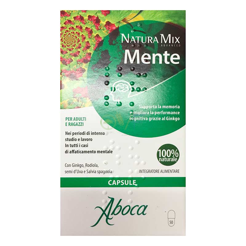 Aboca Linea Tono ed Energia Natura Mix Advance Mente Integratore 50 Capsule