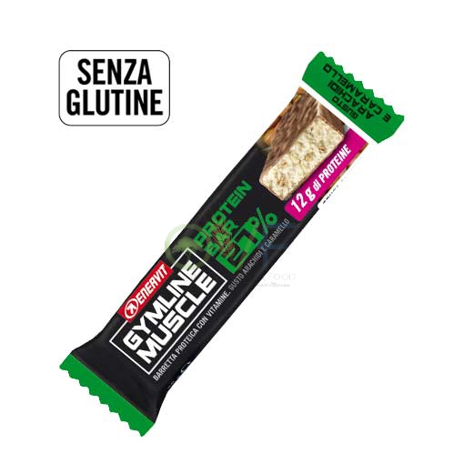 Enervit Sport Linea Gymline Muscle Protein Bar Barretta Arachidi e Caramello