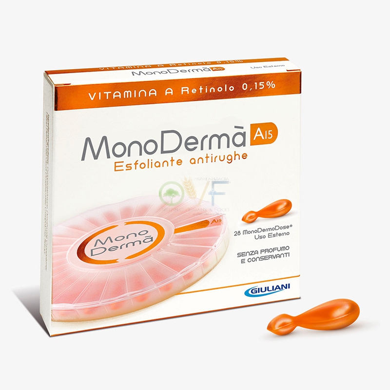 MonoDerm Linea Vitamine A15 Trattamento Esfoliante Anti-Rughe 28 Ampolle