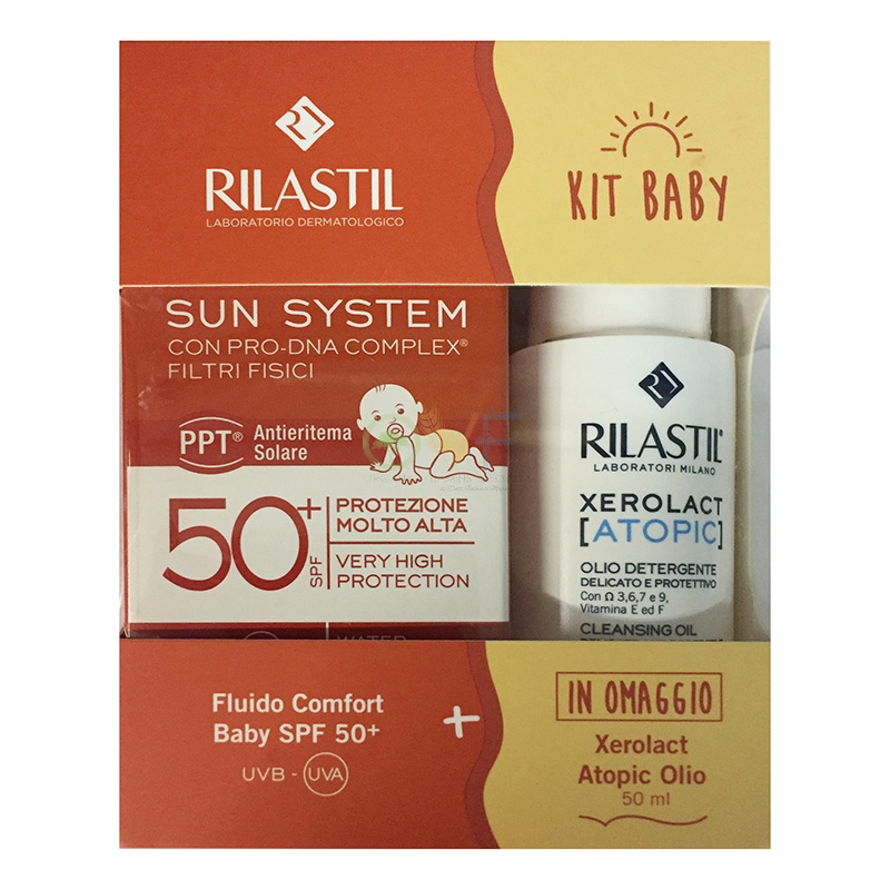Rilastil Linea Baby Sun System PPT SPF50+ Cofanetto Comfort Baby + Xerolact Olio