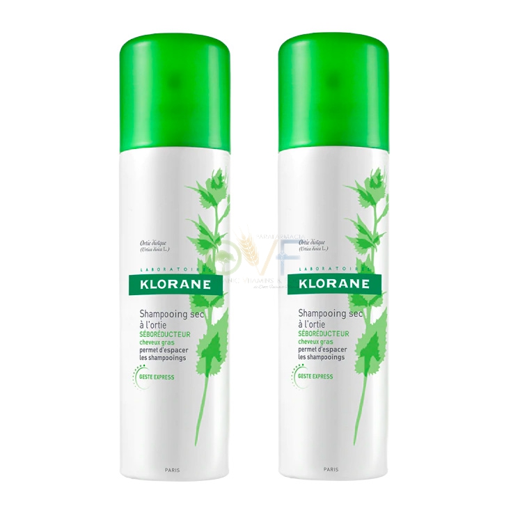 Klorane Capelli Linea Ortica Seboregolatore Cute Grassa Shampoo Secco 2x150 ml