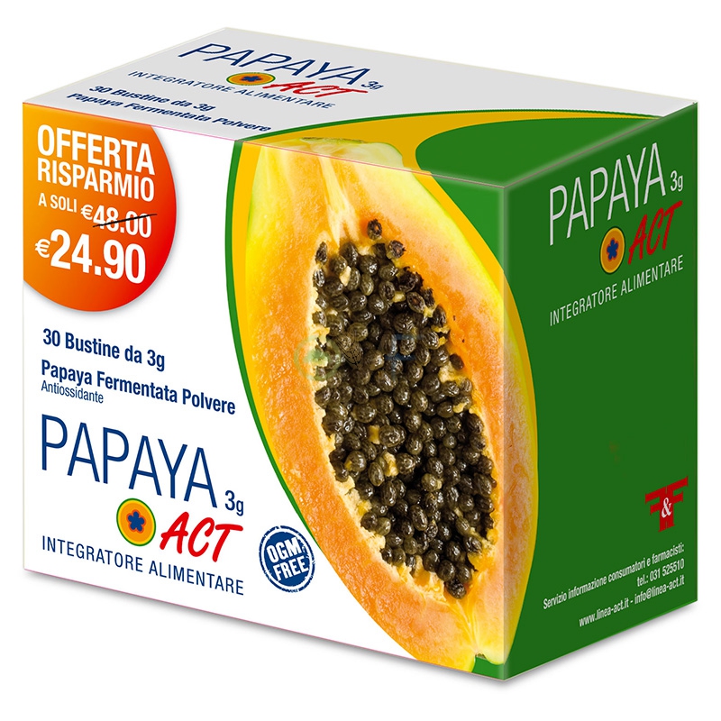 Linea Act Linea Benessere ed Energia Papaya 3g Act Integratore 30 Buste