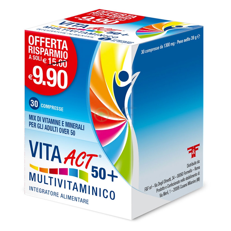 Linea Act Linea Vitamine Vita Act 50+ Multivitaminico Integratore 30 Compresse
