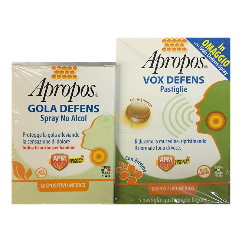 Apropos Linea Dispositivi Medici Gola Defens Spray Forte + Vox Pastiglie Miele