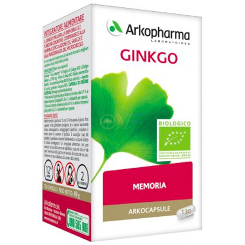 Arkocapsule Linea Memoria e Concentrazione Ginkgo Bio 130 capsule
