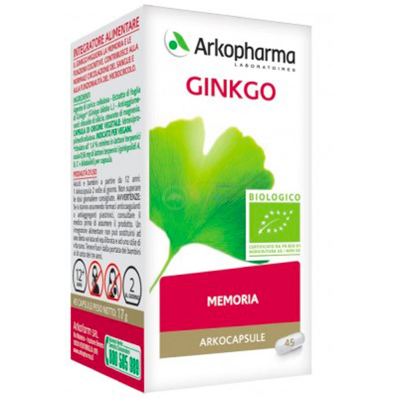 Arkocapsule Linea Memoria e Concentrazione Ginkgo Bio 45 capsule
